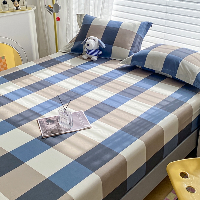 91家纺网 家纺一手货源 找家纺 恬澳家纺 2025新款森系水洗棉无印风单床笠 森系-英伦格