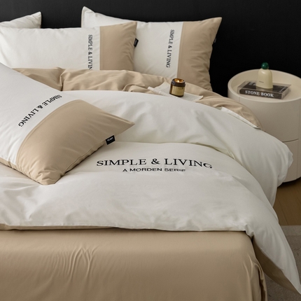 91家纺网 家纺一手货源 找家纺 （总）卡姿家纺 2025春夏新款无印水洗棉自由空间系列四件套