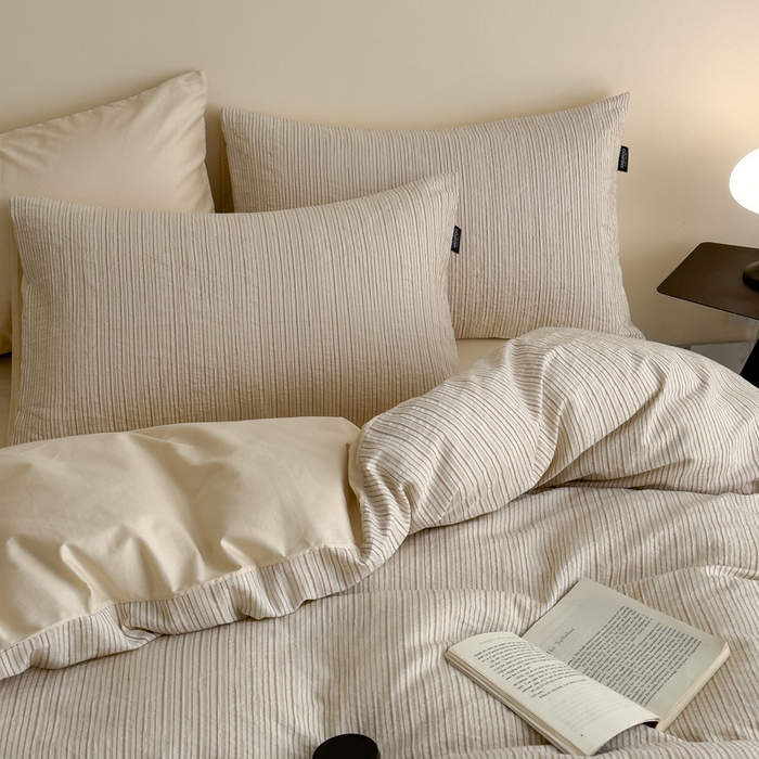 91家纺网 家纺一手货源 找家纺 席世家 2025新款全棉色织提花四件套-速写 速写-黄