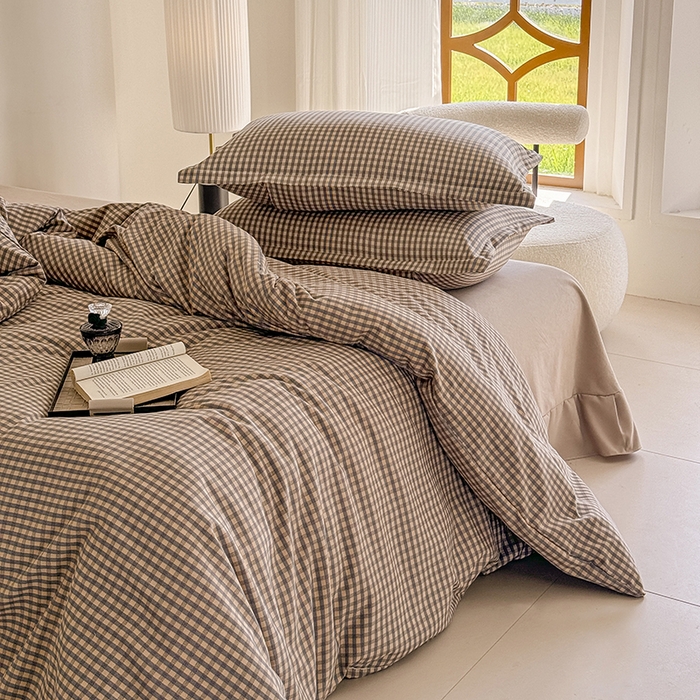 91家纺网 家纺一手货源 找家纺 壹号库 2025秋冬新款针织双层纱小清新印花四件套（专版花型） 罗格先生