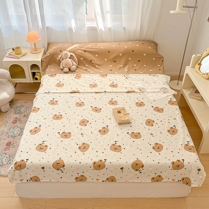 寻米 2025新款全棉印花旅行睡袋系列 小熊软糖