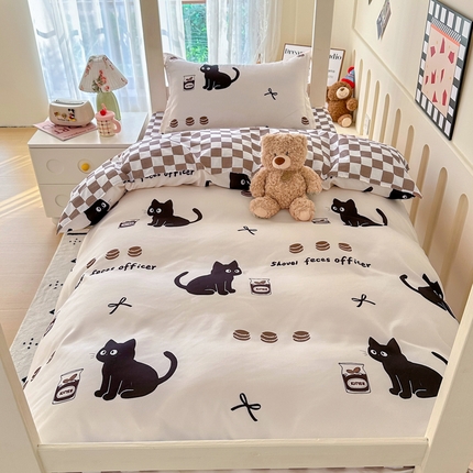 91家纺网 家纺一手货源 找家纺 （总）卡斯诺家纺馆  2025新款A类亲肤芦荟棉水洗棉印花宿舍床上下铺三件套（下载文件夹包含买家秀）