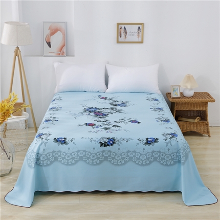 91家纺网 家纺一手货源 找家纺 居美良品 2025新款国民床单老式床单老粗布床单老上海床单-富贵牡丹花边款 富贵牡丹花边款-浅绿