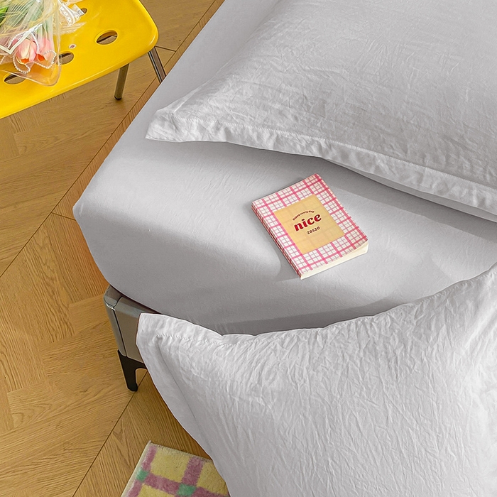 91家纺网 家纺一手货源 找家纺 恬澳家纺 2025新款森系水洗棉无印风单床笠 森系-岩灰