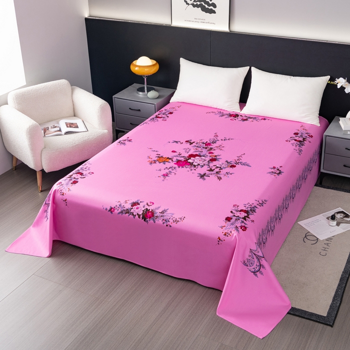 91家纺网 家纺一手货源 找家纺 居美良品 2025新款国民老上海床单 经典牡丹-粉色