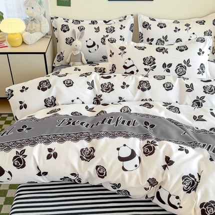 91家纺网 家纺一手货源 找家纺 （总）卡斯诺家纺馆 2025新款A类亲肤芦荟棉水洗棉印花四件套（下载文件夹包含买家秀）