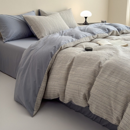 席世家 2025新款全棉色织提花四件套-速写 速写-灰