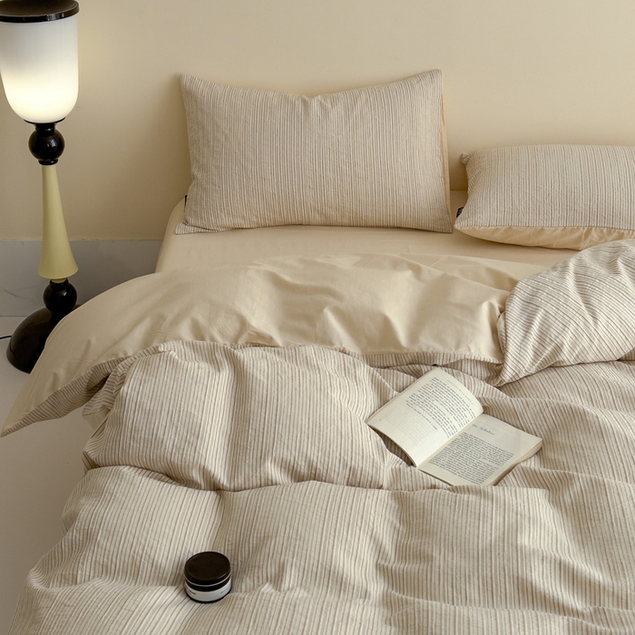 91家纺网 家纺一手货源 找家纺 席世家 2025新款全棉色织提花四件套-速写 速写-黄