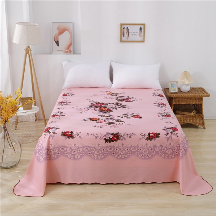 91家纺网 家纺一手货源 找家纺 居美良品 2025新款国民床单老式床单老粗布床单老上海床单-富贵牡丹花边款 富贵牡丹花边款-玉色