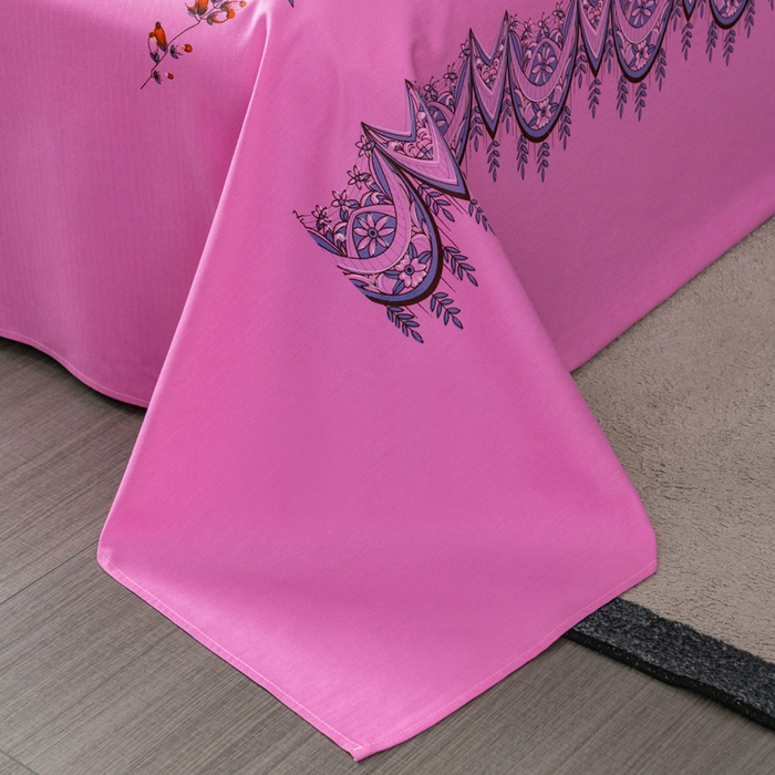 91家纺网 家纺一手货源 找家纺 居美良品 2025新款国民老上海床单 经典牡丹-粉色