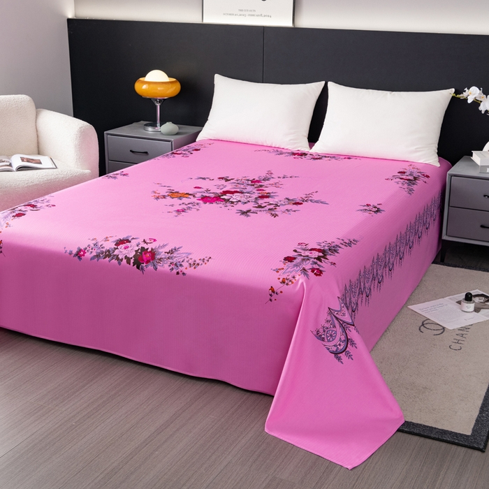 91家纺网 家纺一手货源 找家纺 居美良品 2025新款国民老上海床单 经典牡丹-粉色