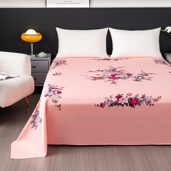 91家纺网 家纺一手货源 找家纺 居美良品 2025新款国民老上海床单 经典牡丹-玉色