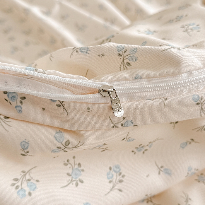 91家纺网 家纺一手货源 找家纺 壹号库 2025秋冬新款针织双层纱小清新印花四件套（专版花型） 半亩花田