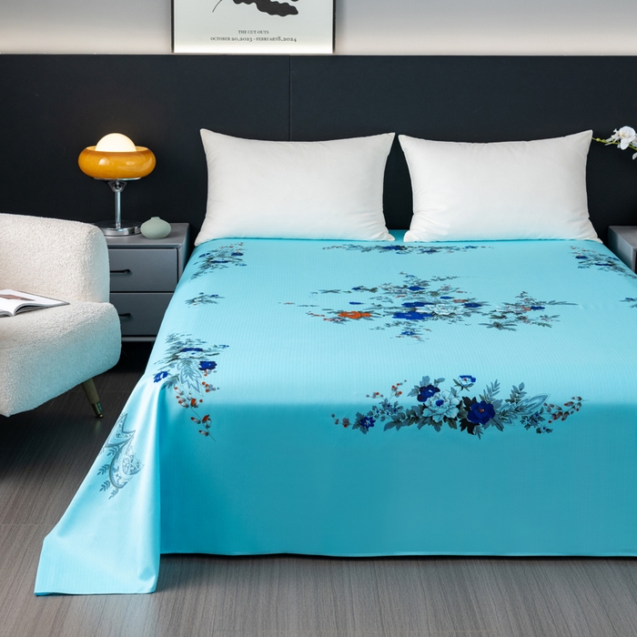 91家纺网 家纺一手货源 找家纺 居美良品 2025新款国民老上海床单 经典牡丹-浅绿