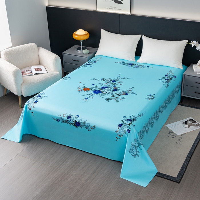 91家纺网 家纺一手货源 找家纺 居美良品 2025新款国民老上海床单 经典牡丹-浅绿