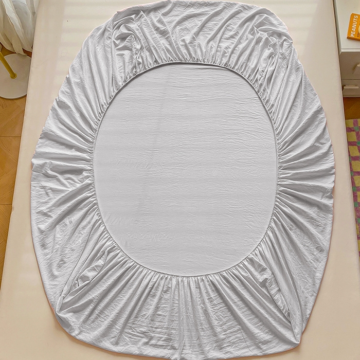 91家纺网 家纺一手货源 找家纺 恬澳家纺 2025新款森系水洗棉无印风单床笠 森系-岩灰