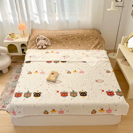 91家纺网 家纺一手货源 找家纺 寻米 2025新款全棉印花旅行睡袋系列 快乐熊仔