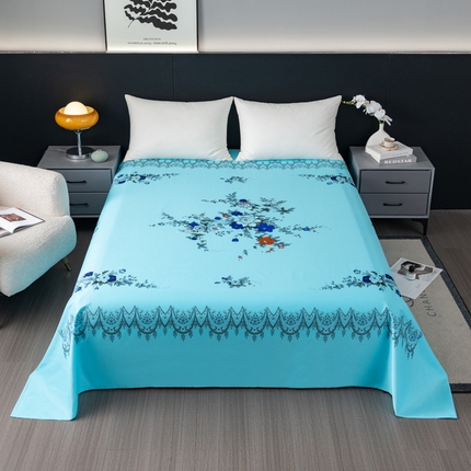 91家纺网 家纺一手货源 找家纺 居美良品 2025新款国民老上海床单 经典牡丹-浅绿