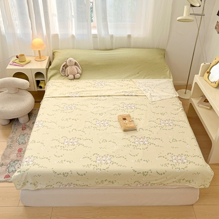 寻米 2025新款全棉印花旅行睡袋系列 花园小兔