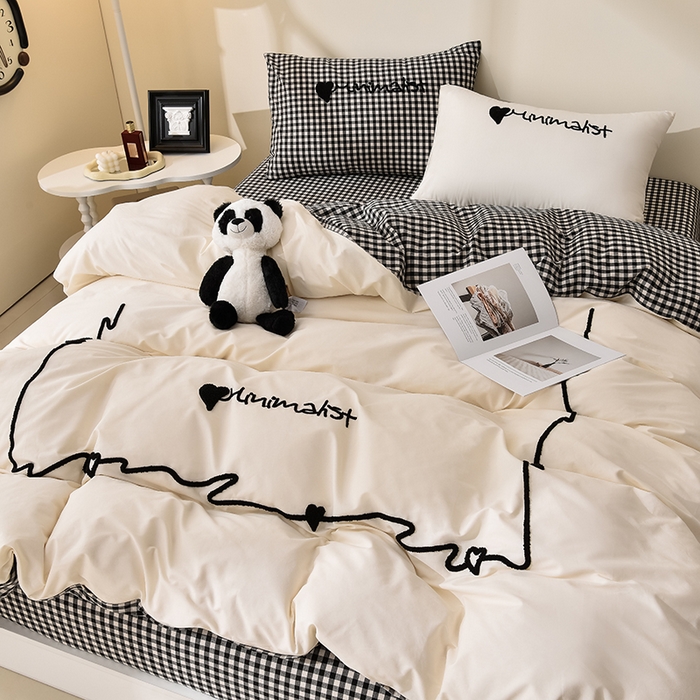 91家纺网 家纺一手货源 找家纺 （总）炫拼家纺 2025新款灵动系A类全棉40支水洗棉毛巾绣四件套