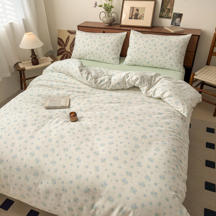 91家纺网 家纺一手货源 找家纺 2025新款全棉A类双层纱四件套系列-床拍 瑞莎