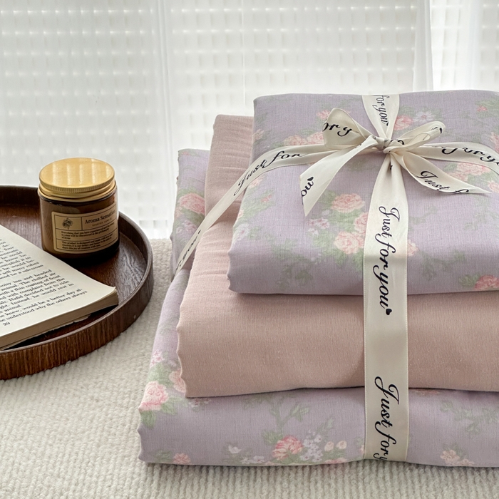 91家纺网 家纺一手货源 找家纺 2025新款全棉A类双层纱四件套系列-叠拍 小资情调