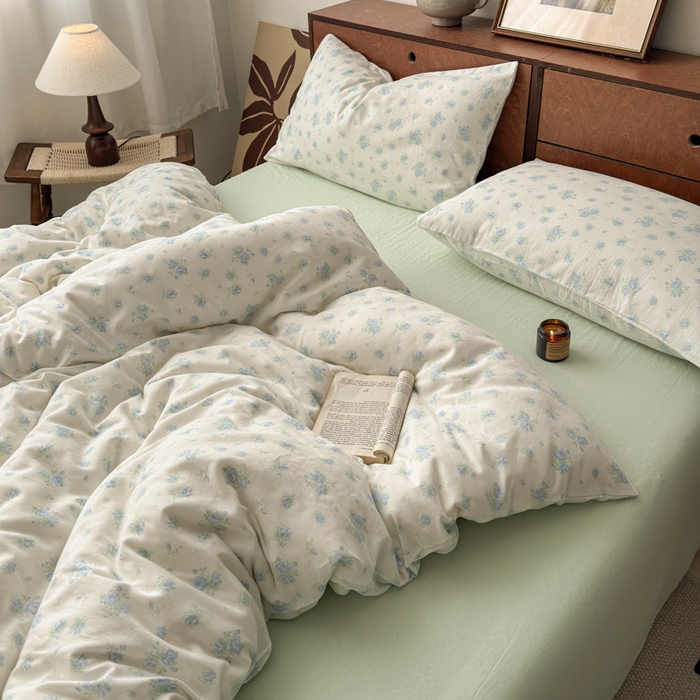 91家纺网 家纺一手货源 找家纺 2025新款全棉A类双层纱四件套系列-床拍 瑞莎