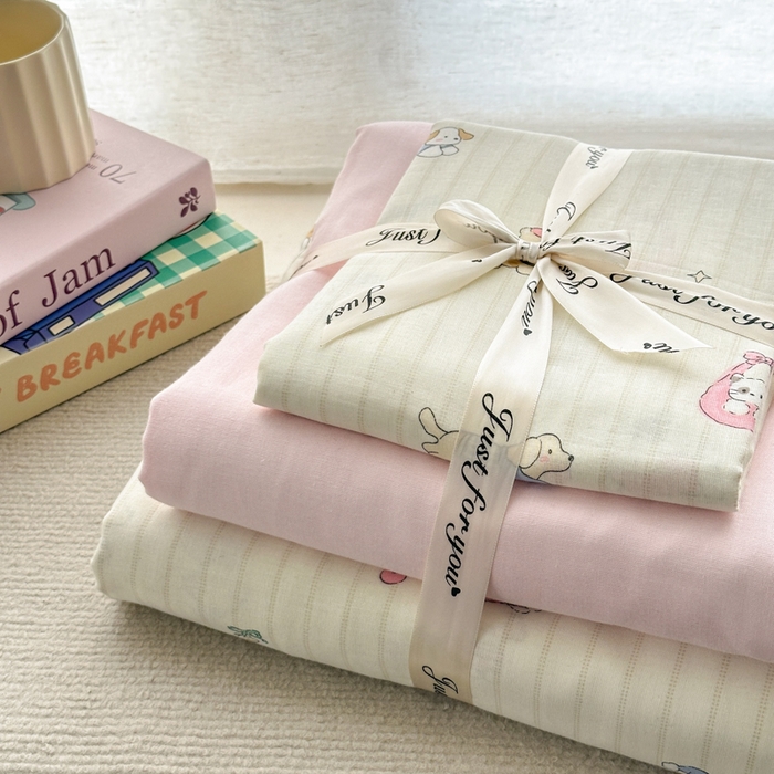 91家纺网 家纺一手货源 找家纺 2025新款全棉A类双层纱四件套系列-叠拍 嬉戏谷