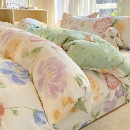 91家纺网 家纺一手货源 找家纺 （总）朵安 2025新款全棉斜纹喷气12868三件套四件套