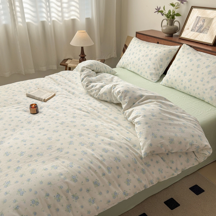 91家纺网 家纺一手货源 找家纺 2025新款全棉A类双层纱四件套系列-床拍 瑞莎