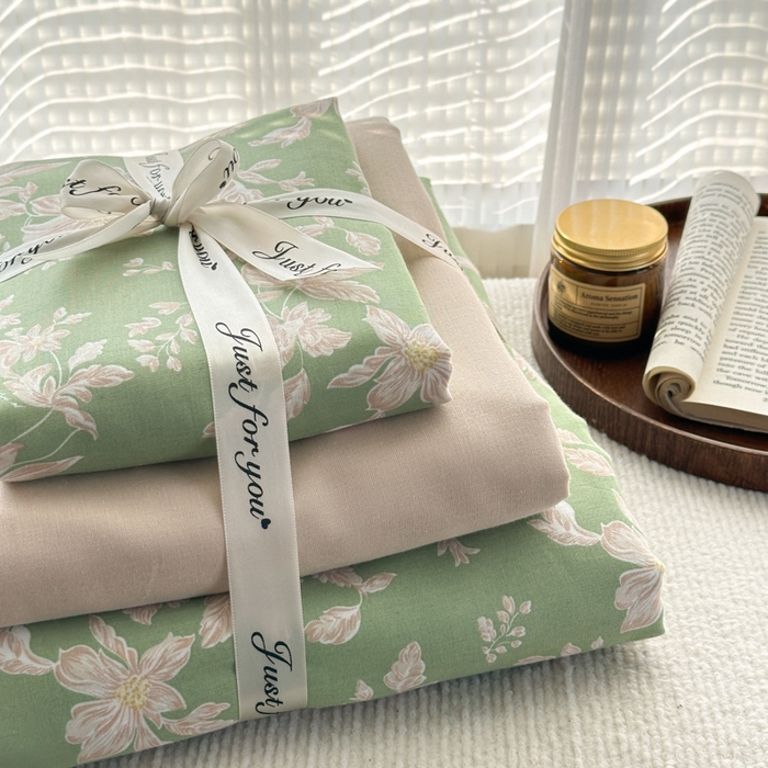 91家纺网 家纺一手货源 找家纺 2025新款全棉A类双层纱四件套系列-叠拍 温婉花语