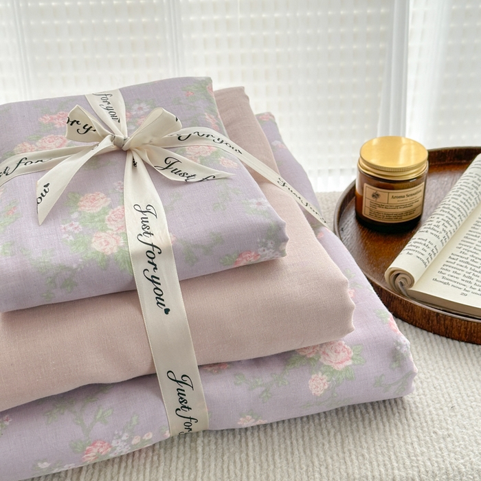 91家纺网 家纺一手货源 找家纺 2025新款全棉A类双层纱四件套系列-叠拍 小资情调