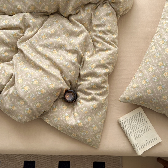 91家纺网 家纺一手货源 找家纺 2025新款全棉A类双层纱四件套系列-床拍 写意风情