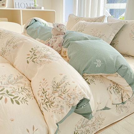 91家纺网 家纺一手货源 找家纺 （总）朵安 2025新款全棉斜纹喷气12868三件套四件套