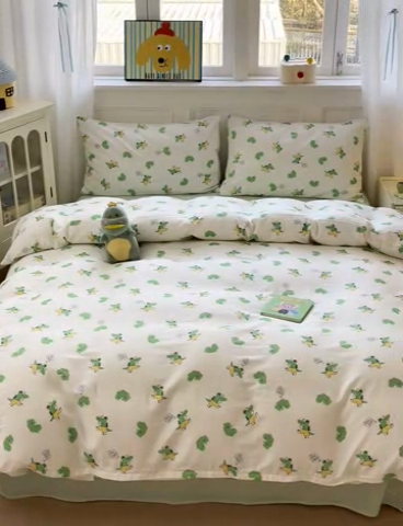 91家纺网 家纺一手货源 找家纺 2025新款全棉A类双层纱四件套系列-叠拍 酷酷龙