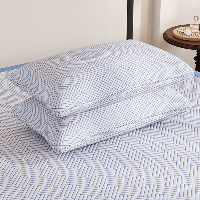 91家纺网 家纺一手货源 找家纺 野马 2025新款跨境外贸亚马逊专供PE小冰块凉席【支持跨境电商要求】提供一件代发,JIT定制需求 蓝色