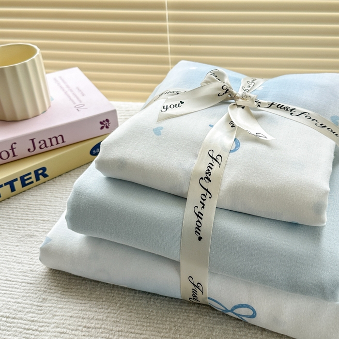 91家纺网 家纺一手货源 找家纺 2025新款全棉A类双层纱四件套系列-叠拍 星辰