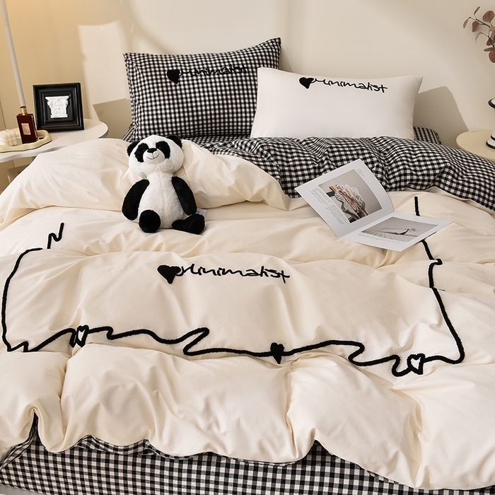 91家纺网 家纺一手货源 找家纺 （总）炫拼家纺 2025新款灵动系A类全棉40支水洗棉毛巾绣四件套