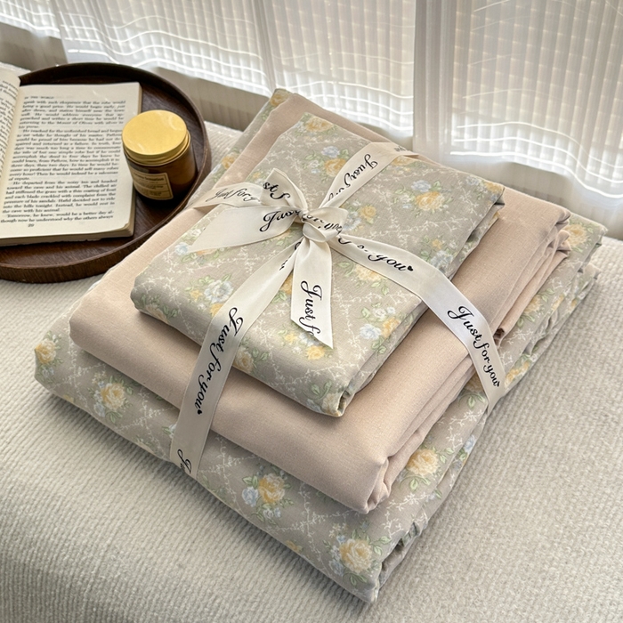 91家纺网 家纺一手货源 找家纺 2025新款全棉A类双层纱四件套系列-叠拍 写意风情