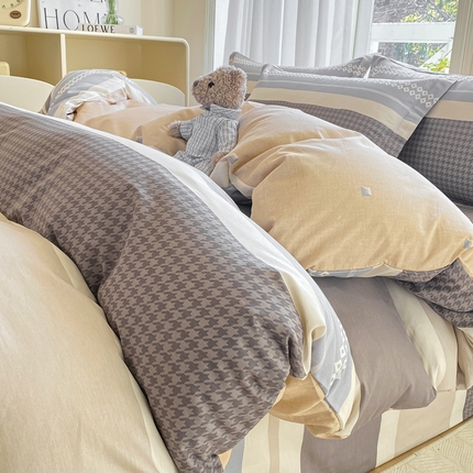 91家纺网 家纺一手货源 找家纺 （总）朵安 2025新款全棉斜纹喷气12868三件套四件套