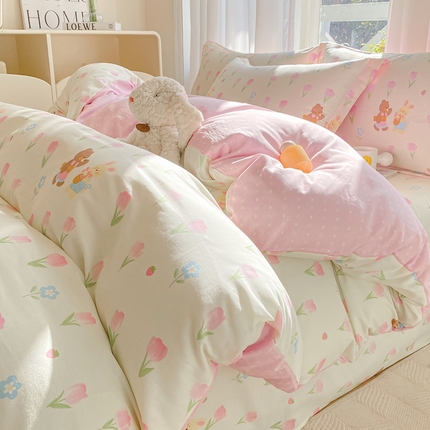 91家纺网 家纺一手货源 找家纺 （总）朵安 2025新款全棉斜纹喷气12868三件套四件套