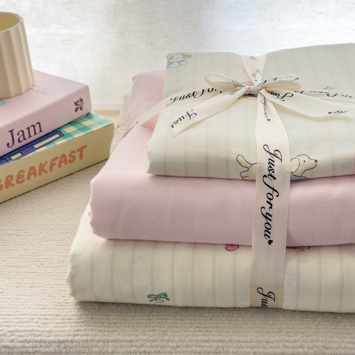 91家纺网 家纺一手货源 找家纺 2025新款全棉A类双层纱四件套系列-叠拍 嬉戏谷