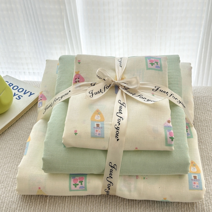 91家纺网 家纺一手货源 找家纺 2025新款全棉A类双层纱四件套系列-叠拍 爱丁堡