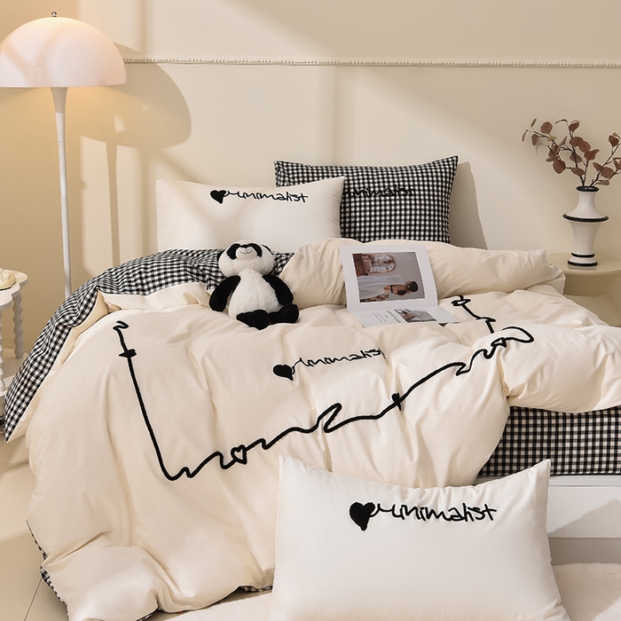 91家纺网 家纺一手货源 找家纺 （总）炫拼家纺 2025新款灵动系A类全棉40支水洗棉毛巾绣四件套