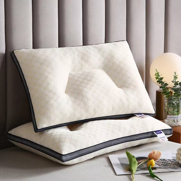 91家纺网 家纺一手货源 找家纺 （总）2025新款三分区针织棉透气水立方分区颗粒按摩枕  枕头枕芯