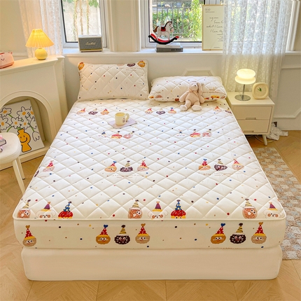 91家纺网 家纺一手货源 找家纺 （总）居眠 2025新款A类亲肤棉抗菌印花夹棉床笠