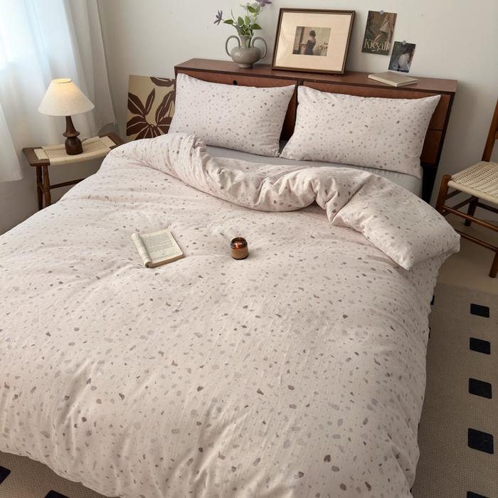 91家纺网 家纺一手货源 找家纺 2025新款全棉A类双层纱四件套系列-床拍 卢卡