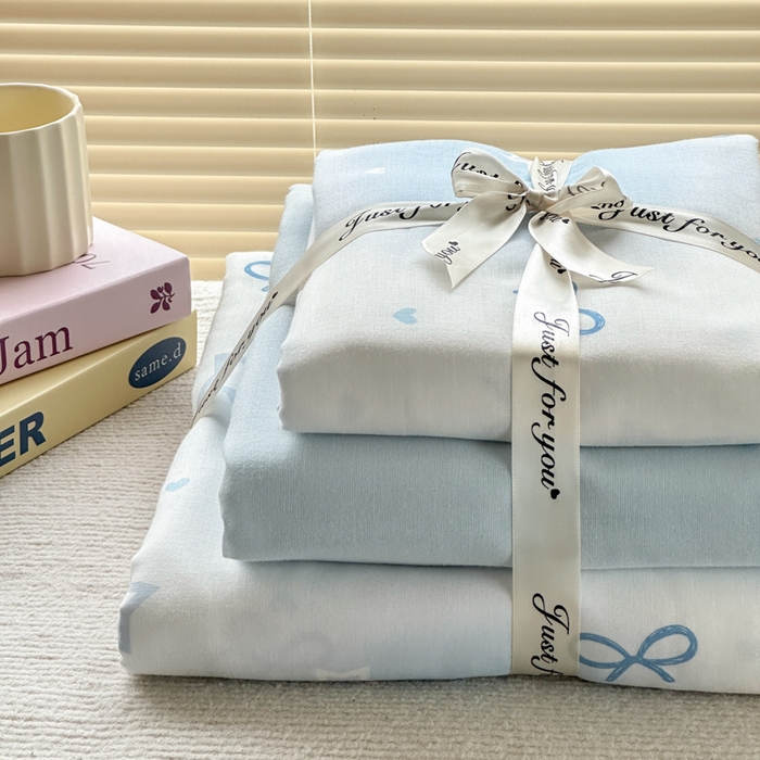 91家纺网 家纺一手货源 找家纺 2025新款全棉A类双层纱四件套系列-叠拍 星辰