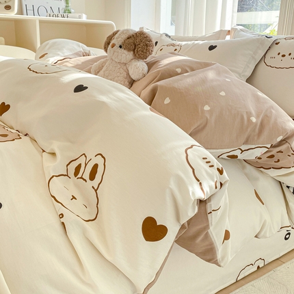 91家纺网 家纺一手货源 找家纺 （总）朵安 2025新款全棉斜纹喷气12868三件套四件套