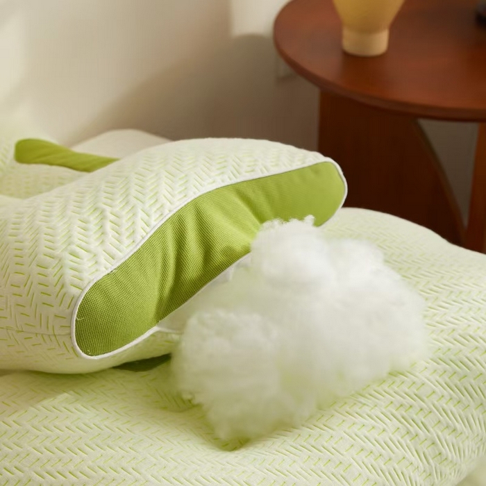 91家纺网 家纺一手货源 找家纺 （总）2025新款针织棉竹炭纤维安睡spa枕头枕芯